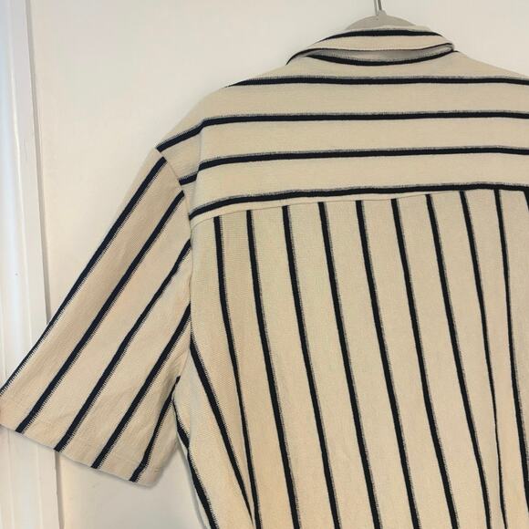 NWT Madewell The Textured Knit Camp-Collar Shirt In Vintage Ivory Size Small - Picture 8 of 8